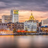 Image of the Savannah, Georgia skyline, one of the top 10 places to visit in Georgia