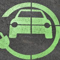 Image of a symbol for an electric or hybrid vehicle