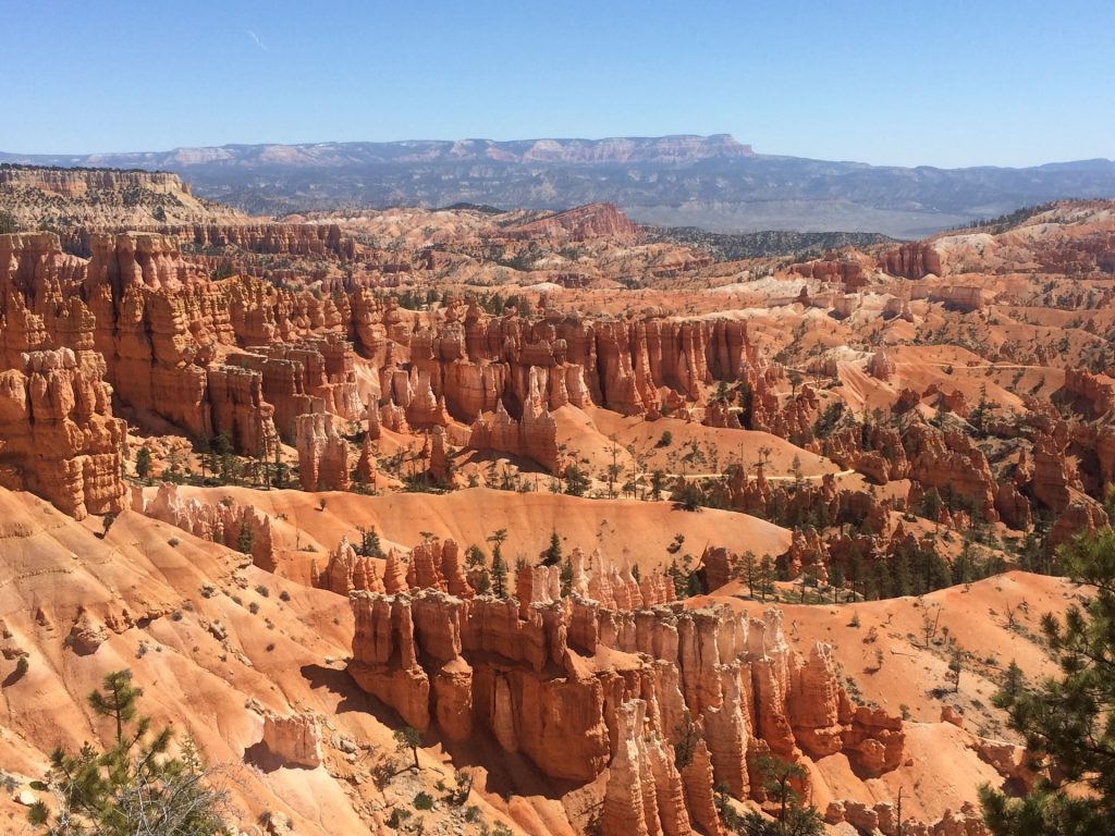 aerial shot of bryce canyon in utah