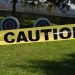 caution tape in a yard
